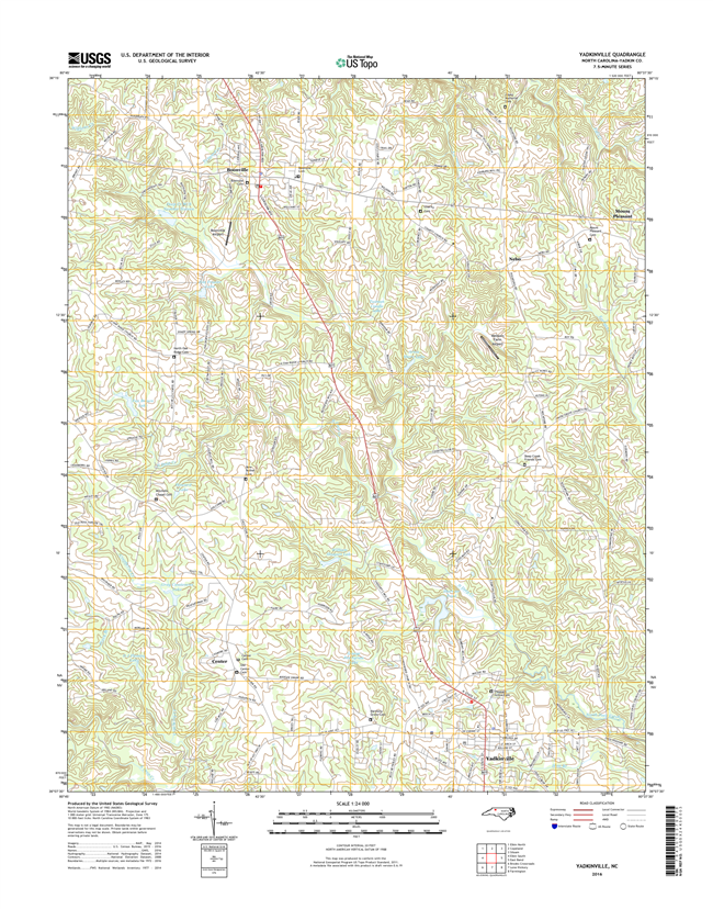 Yadkinville North Carolina  - 24k Topo Map