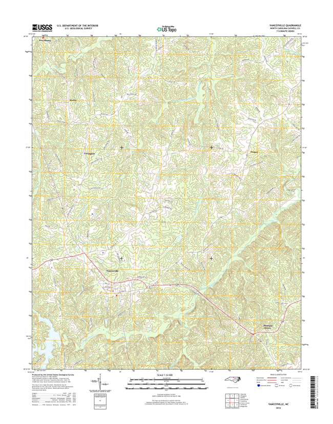 Yanceyville North Carolina  - 24k Topo Map