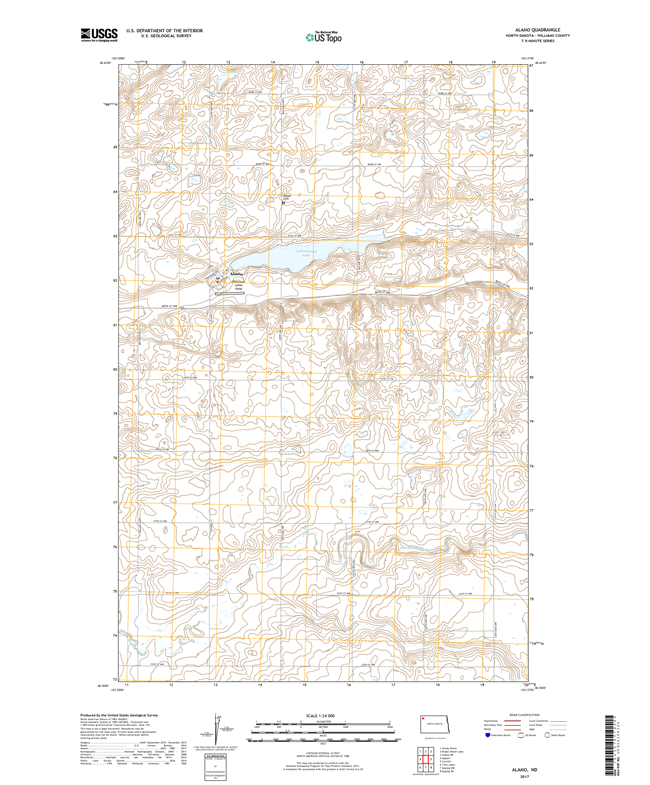 Alamo North Dakota  - 24k Topo Map