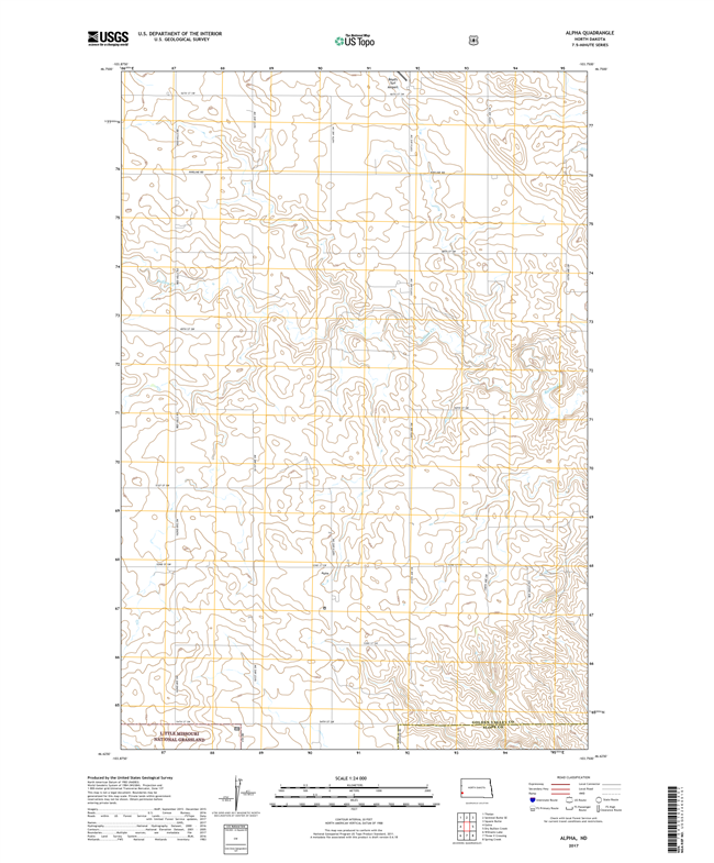 Alpha North Dakota  - 24k Topo Map