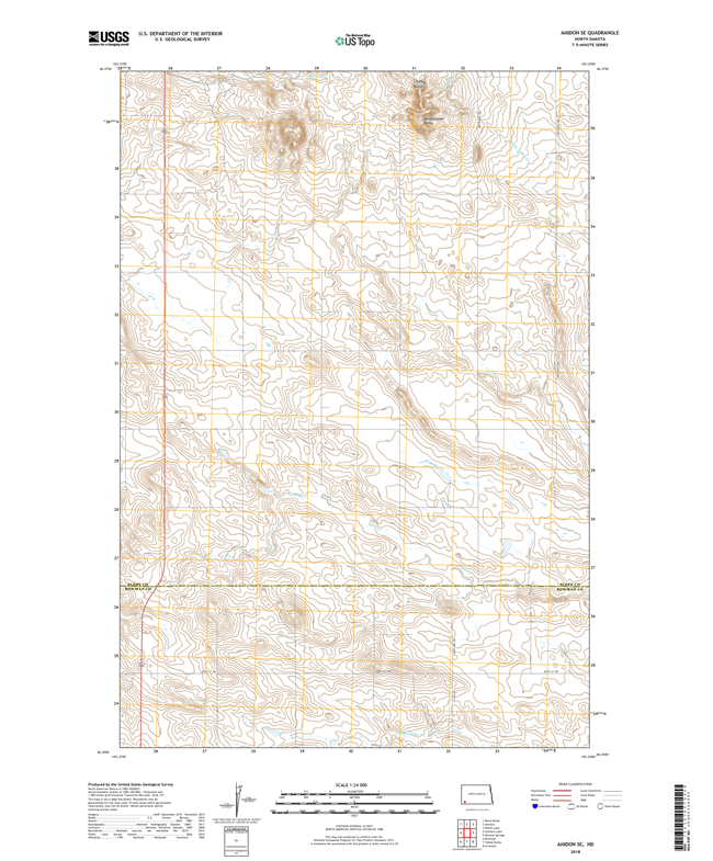 Amidon SE North Dakota  - 24k Topo Map