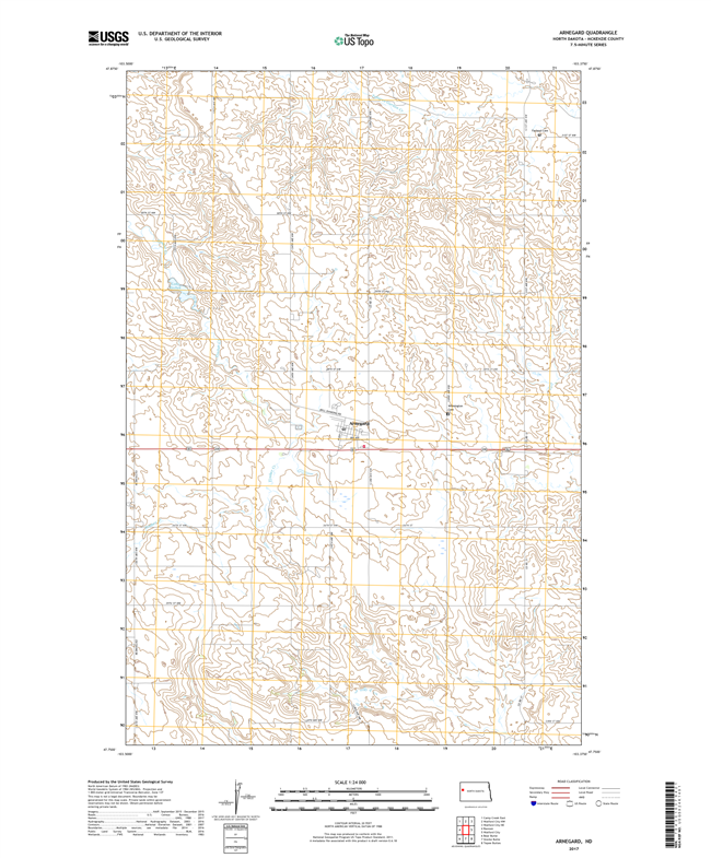 Arnegard North Dakota  - 24k Topo Map