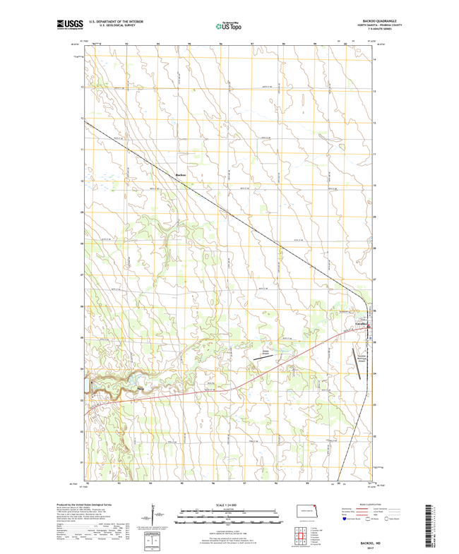 Backoo North Dakota  - 24k Topo Map
