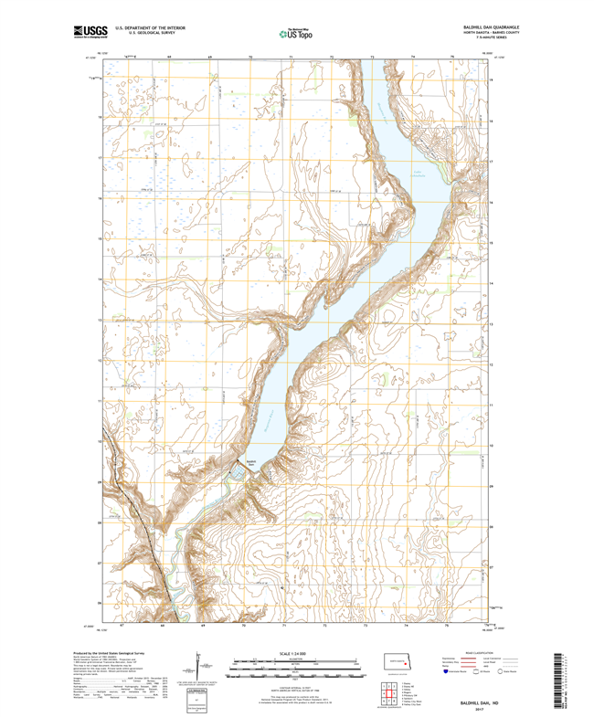 Baldhill Dam North Dakota  - 24k Topo Map