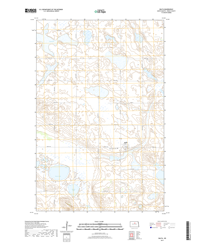 Balta North Dakota  - 24k Topo Map