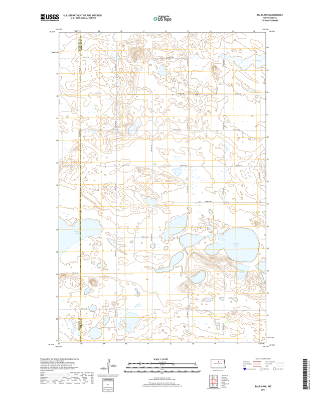 Balta NW North Dakota  - 24k Topo Map
