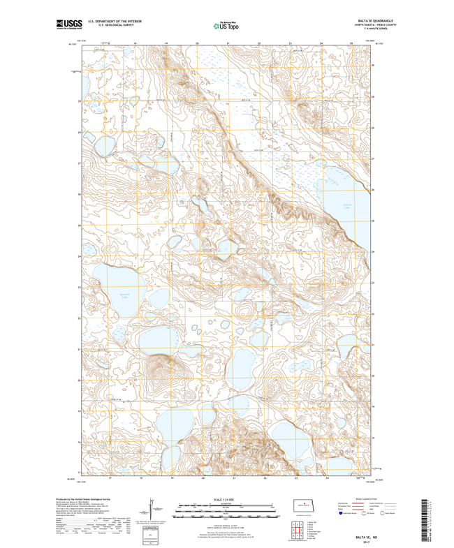 Balta SE North Dakota  - 24k Topo Map