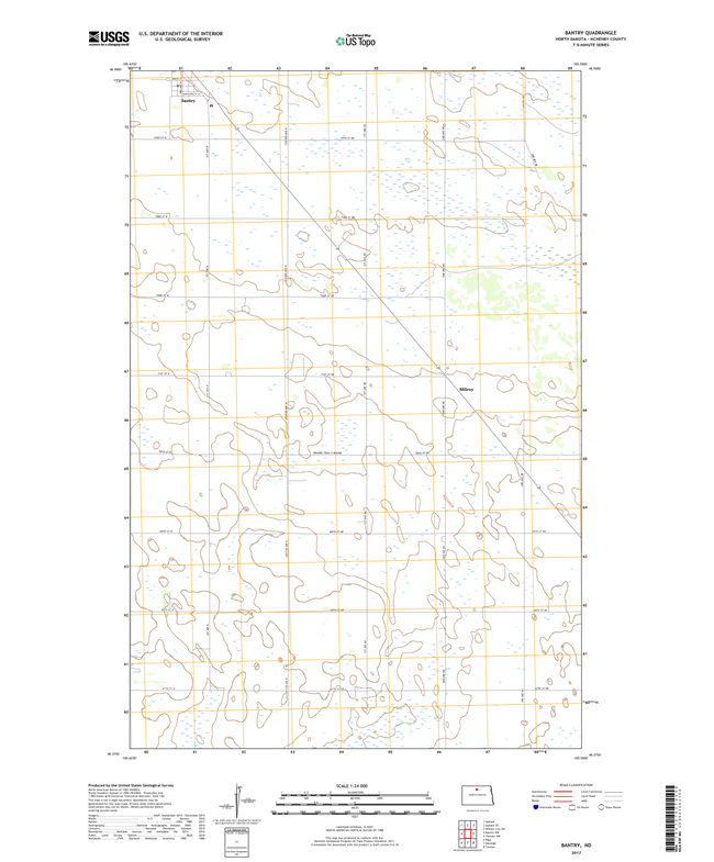 Bantry North Dakota  - 24k Topo Map