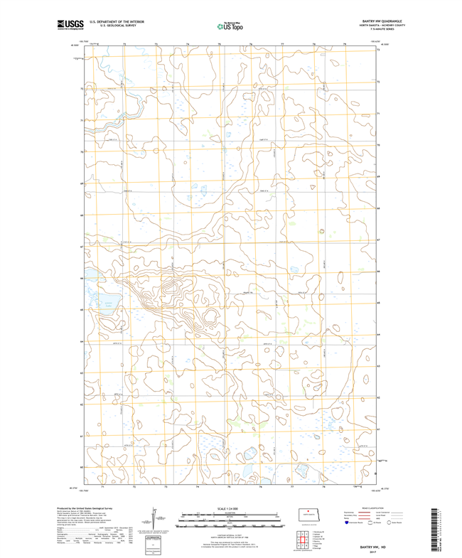 Bantry NW North Dakota  - 24k Topo Map