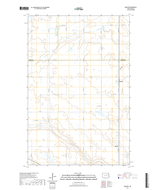 Barlow North Dakota  - 24k Topo Map