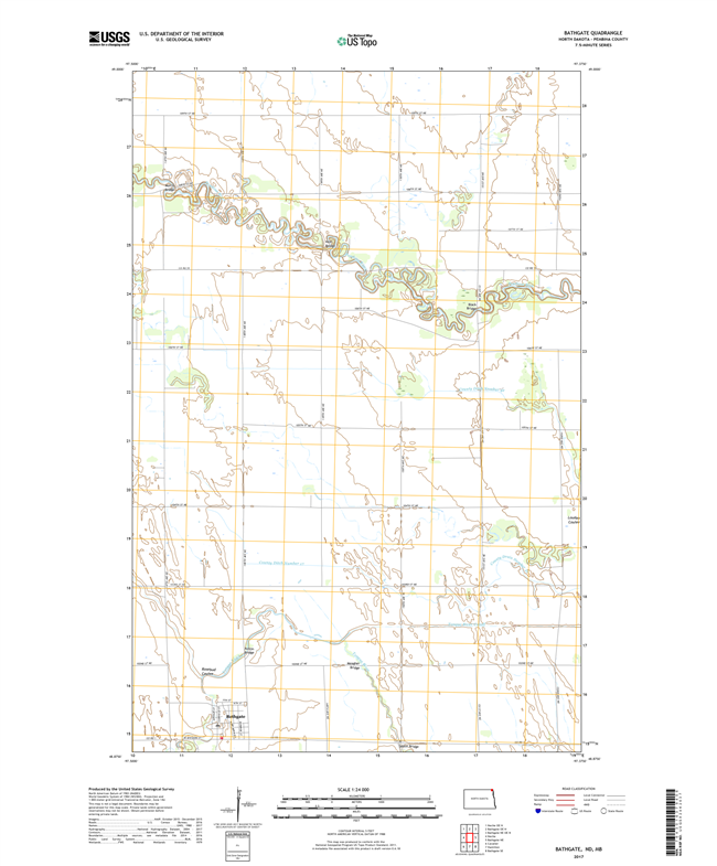 Bathgate North Dakota  - 24k Topo Map