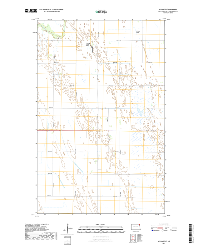 Bathgate SE North Dakota  - 24k Topo Map