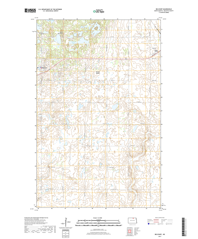 Belcourt North Dakota  - 24k Topo Map