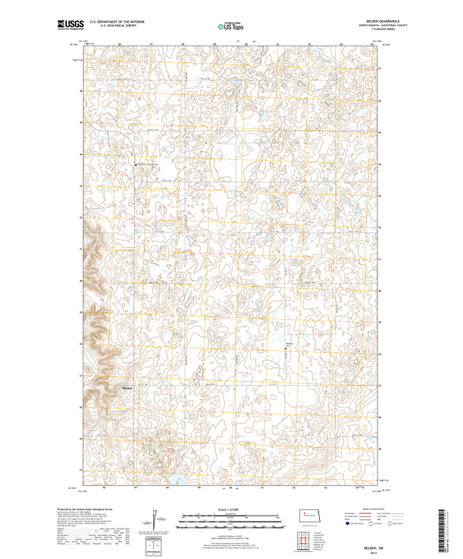 Belden North Dakota  - 24k Topo Map