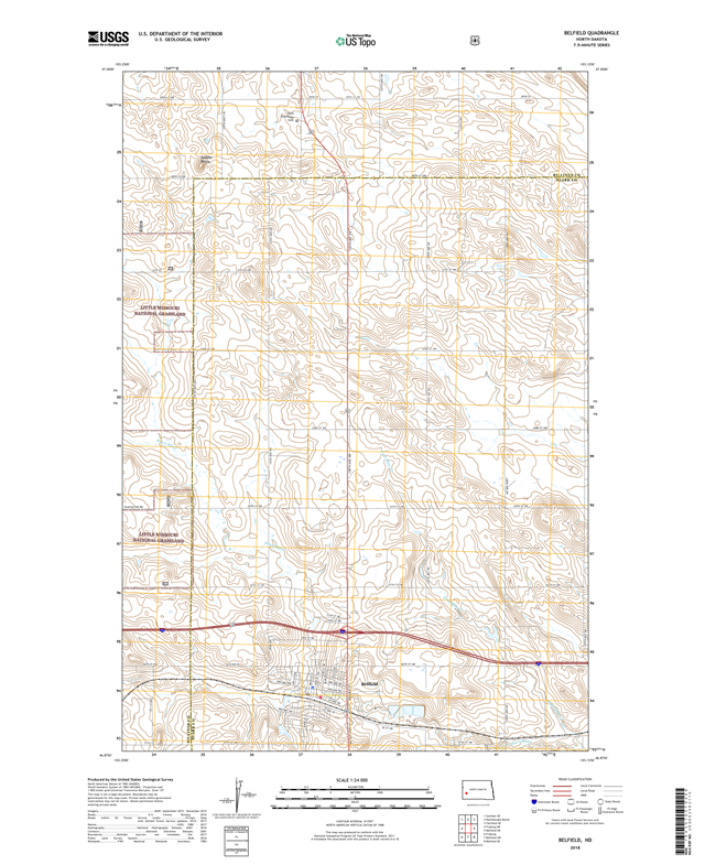Belfield North Dakota  - 24k Topo Map