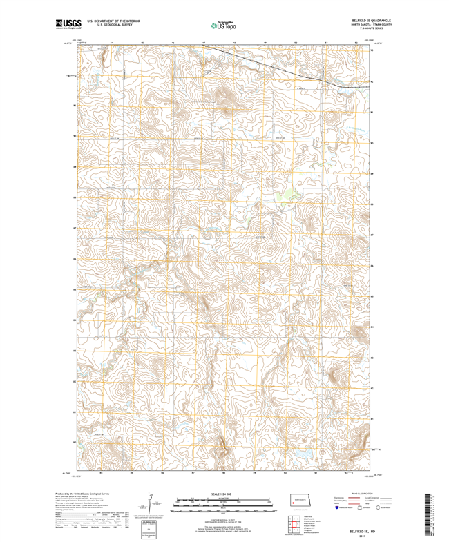 Belfield SE North Dakota  - 24k Topo Map