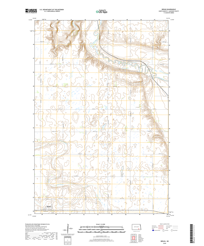 Berlin North Dakota  - 24k Topo Map