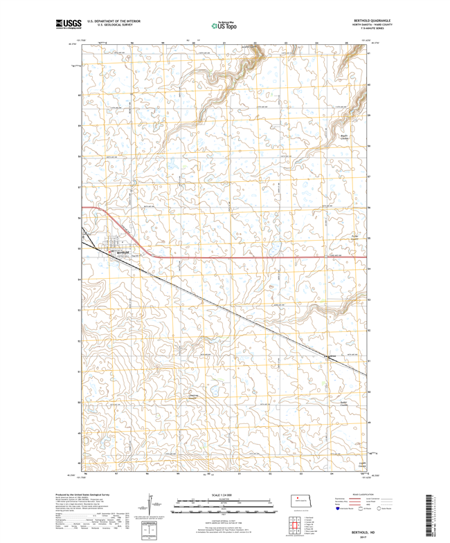 Berthold North Dakota  - 24k Topo Map