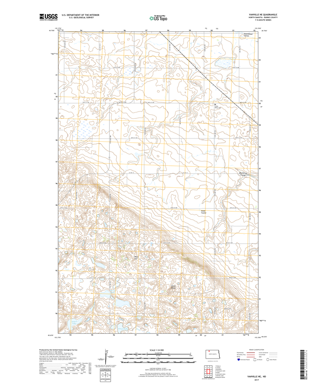 Vanville NE North Dakota  - 24k Topo Map