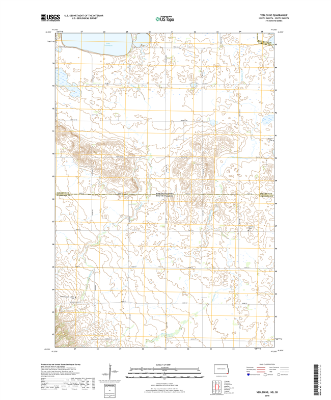 Veblen NE North Dakota - South Dakota - 24k Topo Map