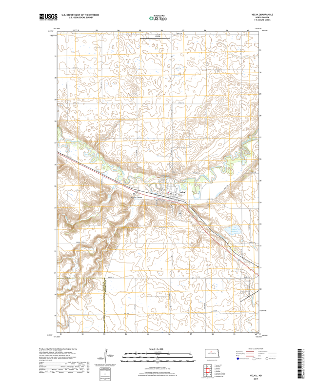 Velva North Dakota  - 24k Topo Map