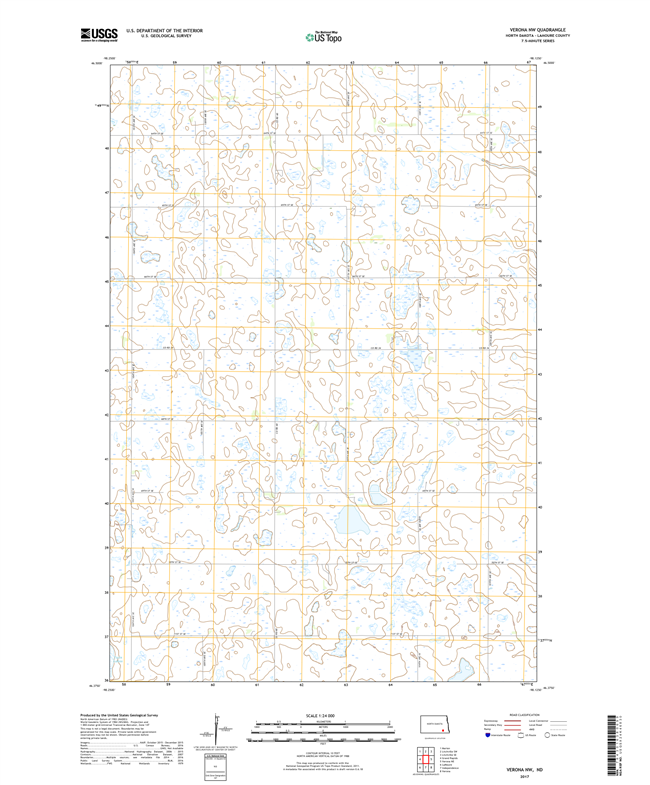 Verona NW North Dakota  - 24k Topo Map