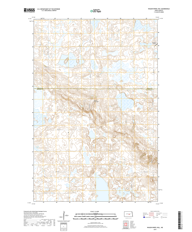 Wagon Wheel Hill North Dakota  - 24k Topo Map