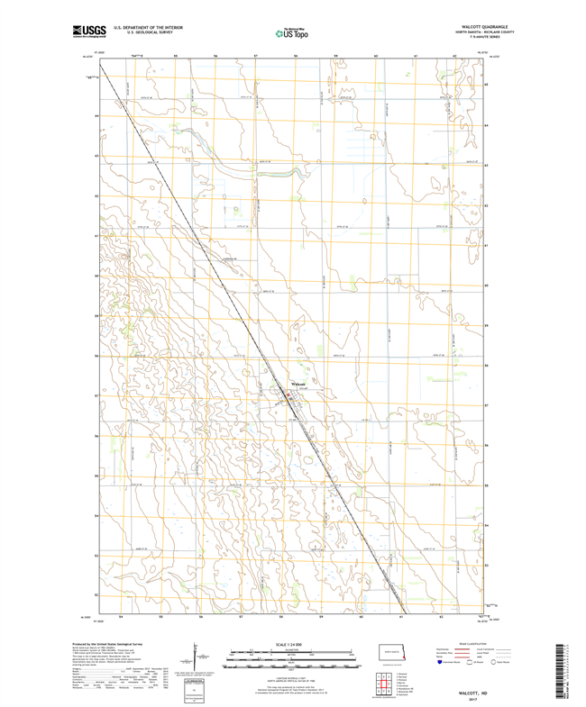 Walcott North Dakota  - 24k Topo Map