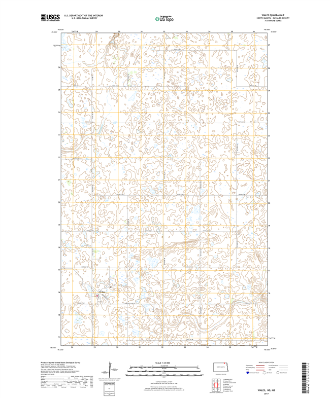 Wales North Dakota  - 24k Topo Map