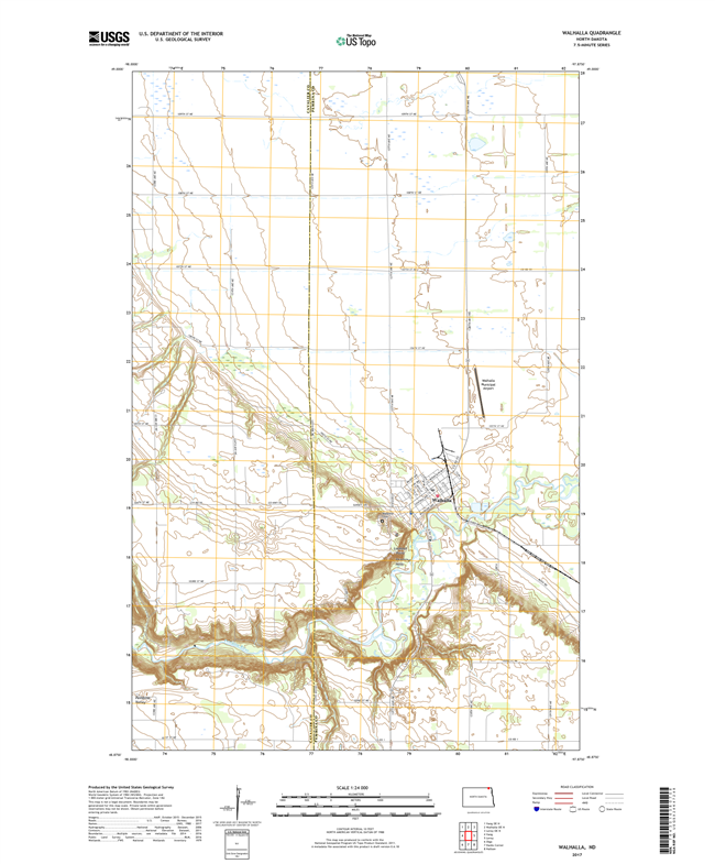 Walhalla North Dakota  - 24k Topo Map