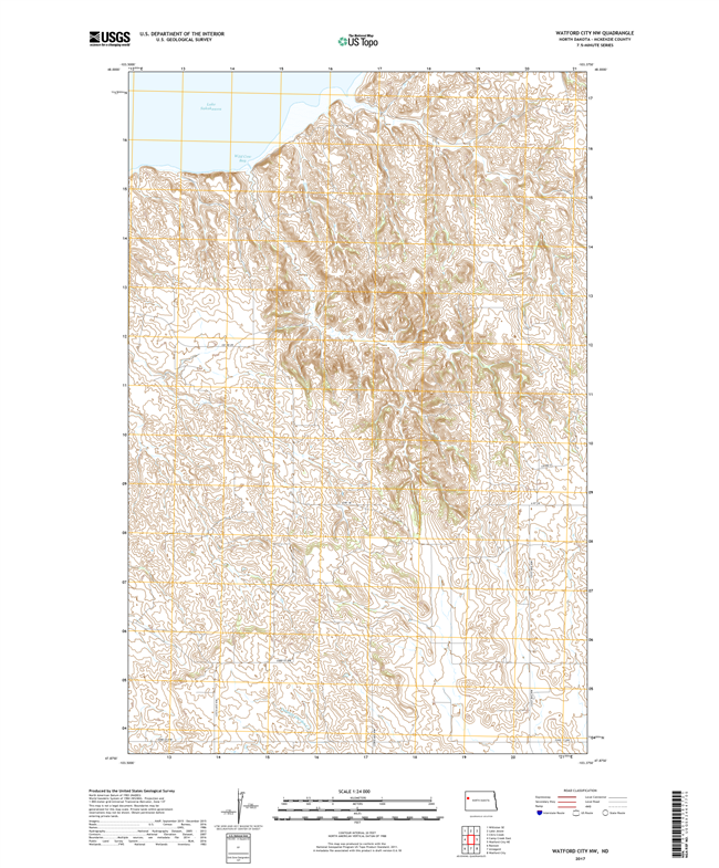 Watford City NW North Dakota  - 24k Topo Map