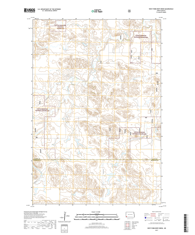 West Fork Deep Creek North Dakota  - 24k Topo Map