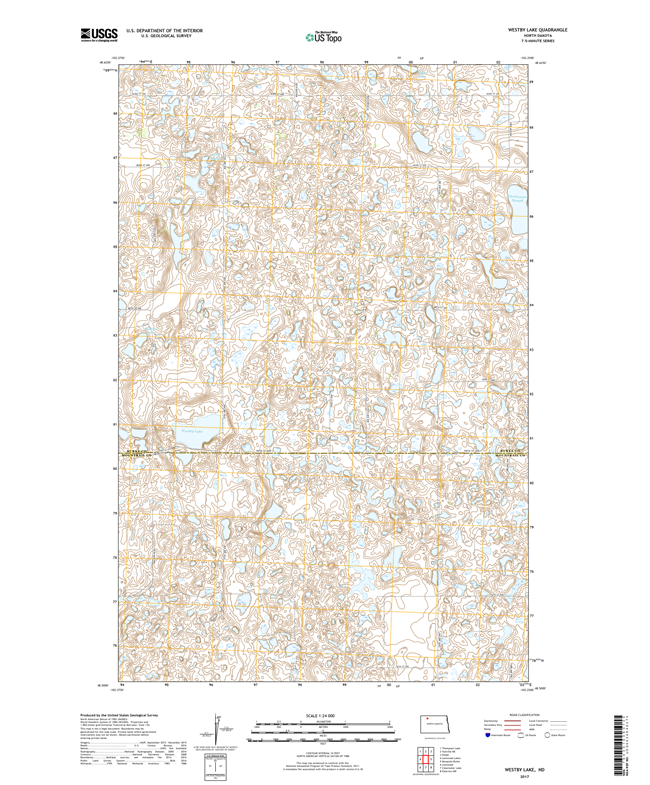 Westby Lake North Dakota  - 24k Topo Map