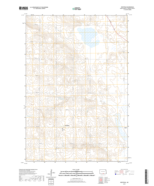 Westfield North Dakota  - 24k Topo Map