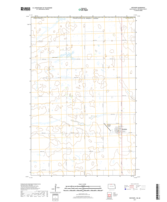 Westhope North Dakota  - 24k Topo Map