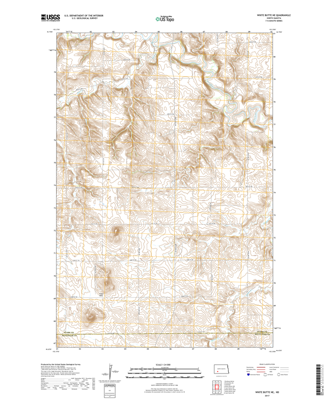 White Butte NE North Dakota  - 24k Topo Map