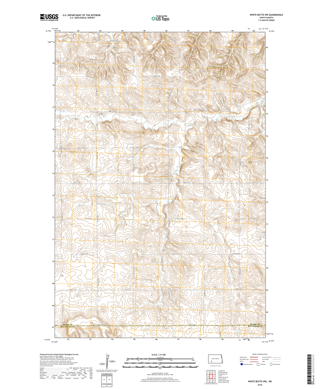 White Butte NW North Dakota  - 24k Topo Map