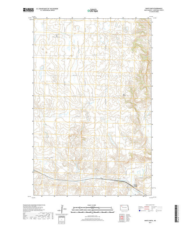 White Earth North Dakota  - 24k Topo Map