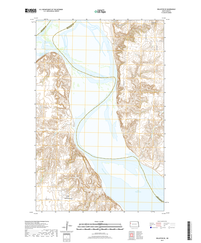 Williston SE North Dakota  - 24k Topo Map