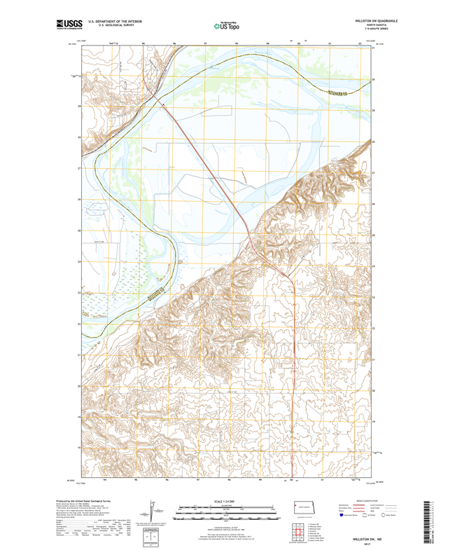 Williston SW North Dakota  - 24k Topo Map