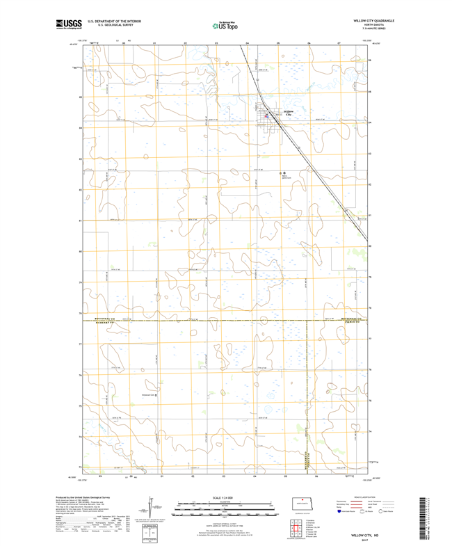 Willow City North Dakota  - 24k Topo Map