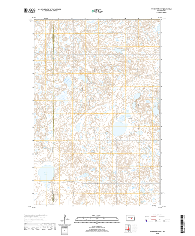 Woodworth NW North Dakota  - 24k Topo Map