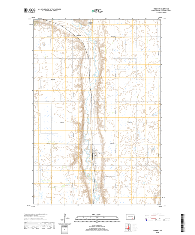 Ypsilanti North Dakota  - 24k Topo Map