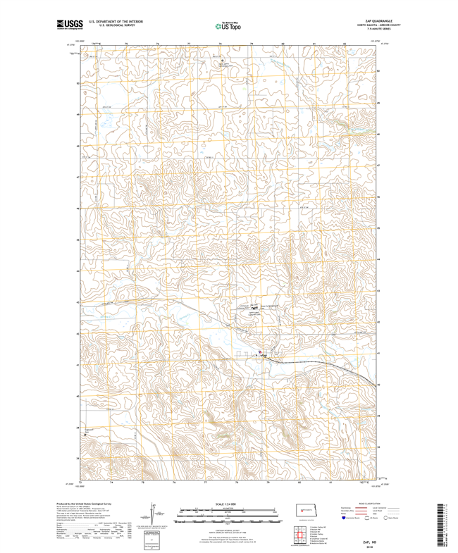 Zap North Dakota  - 24k Topo Map