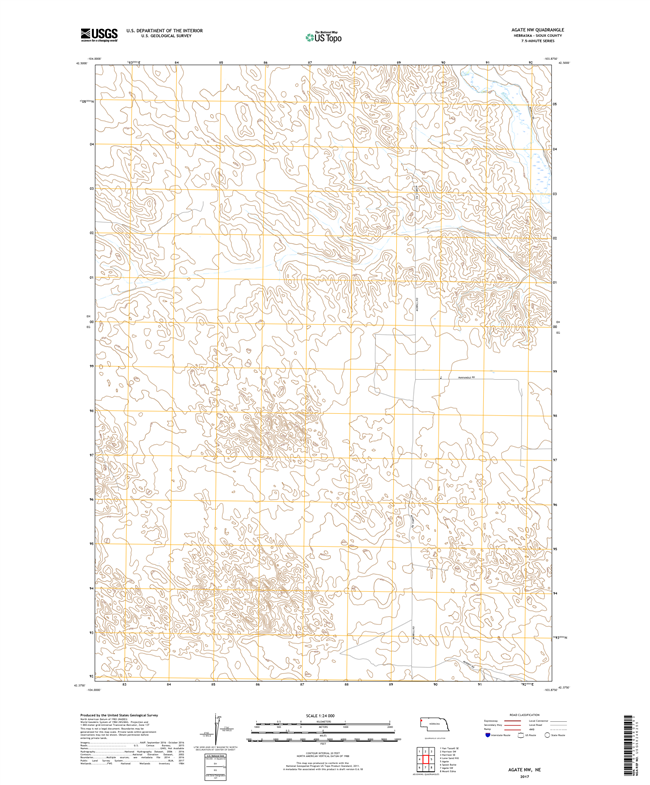 Agate SW - Nebraska - 24k Topo Map