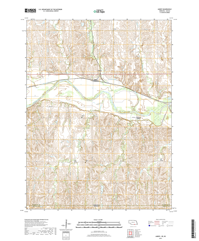 Amelia - Nebraska - 24k Topo Map