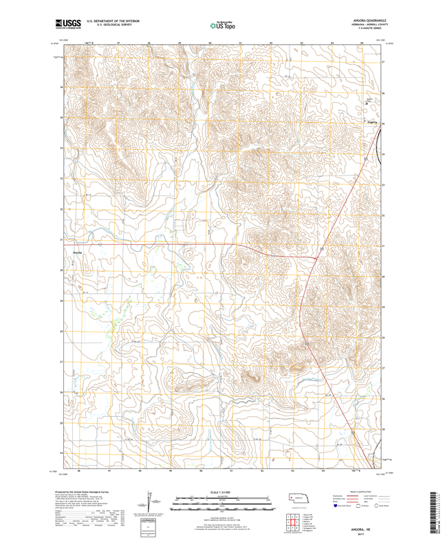 Angora NE - Nebraska - 24k Topo Map