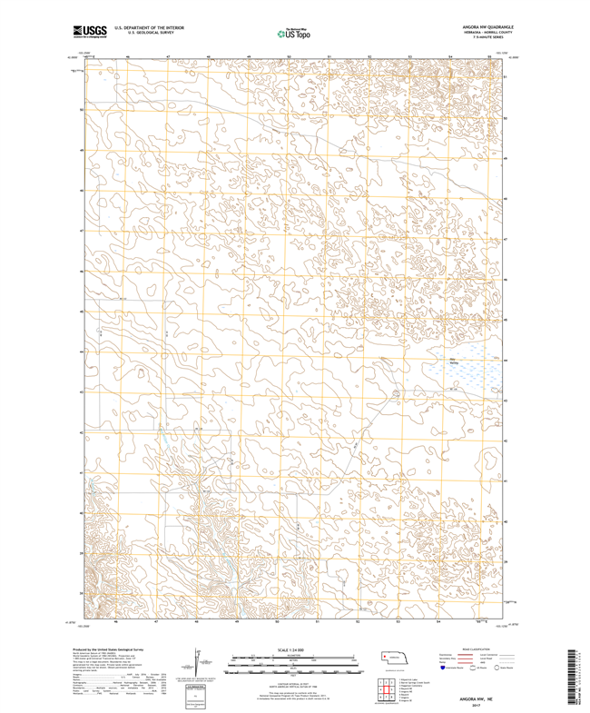 Angora SE - Nebraska - 24k Topo Map