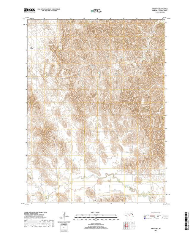 Ansley SE - Nebraska - 24k Topo Map