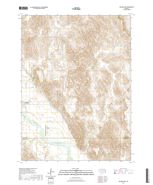 Arcadia SE - Nebraska - 24k Topo Map